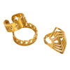 Wholesale Stainless Steel Ring Ins Cold Retro Style Round Shape 18K Gold Plated