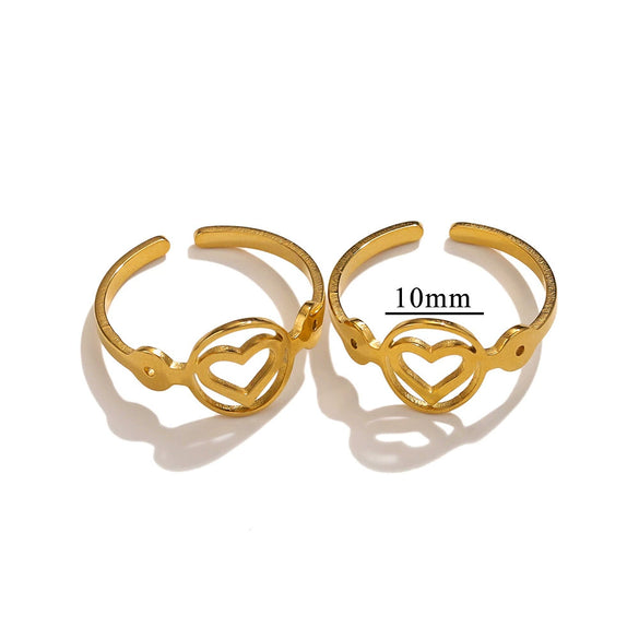 Wholesale Stainless Steel Ring Ins Cold Retro Style Round Shape 18K Gold Plated