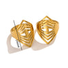 Wholesale Stainless Steel Ring Ins Cold Retro Style Round Shape 18K Gold Plated