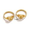 Wholesale Stainless Steel Ring Ins Cold Retro Style Round Shape 18K Gold Plated