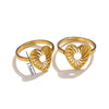 Wholesale Stainless Steel Ring Ins Cold Retro Style Round Shape 18K Gold Plated