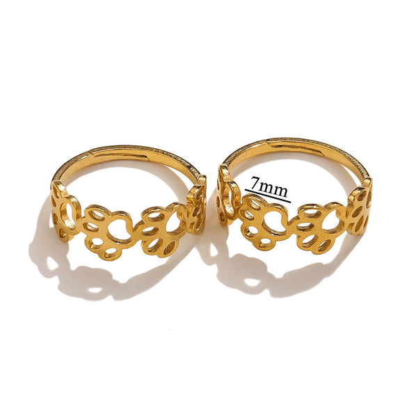 Wholesale Stainless Steel Ring Ins Cold Retro Style Round Shape 18K Gold Plated