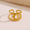 Wholesale Stainless Steel Ring Jewelry Geometric Ins Style 18K Goldplated