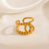 Wholesale Stainless Steel Ring Jewelry Geometric Ins Style 18K Goldplated