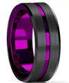 Wholesale Stainless Steel Ring Jewelry With Geometric Design And Twocolor Black Red Or Black Green Groove Unisex And Personality Style