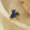 Wholesale Stainless Steel Ring 18K Gold Plated Inlaid With Natural Stone Geometric Light Luxury Style For Women