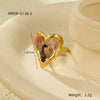 Wholesale Stainless Steel Ring 18K Gold Plated Inlaid With Natural Stone Geometric Light Luxury Style For Women