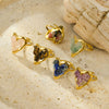 Wholesale Stainless Steel Ring 18K Gold Plated Inlaid With Natural Stone Geometric Light Luxury Style For Women