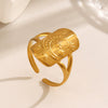 Wholesale Stainless Steel Ring Retro Geometric Star Moon Style Oil Pressure Electroplating For Women