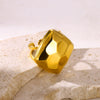 Wholesale Stainless Steel Ring Retro Palace Style Glossy Gold Flower Pattern Electroplated