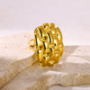 Wholesale Stainless Steel Ring Retro Palace Style Glossy Gold Flower Pattern Electroplated