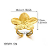 Wholesale Stainless Steel Ring Retro Palace Style Glossy Gold Flower Pattern Electroplated