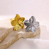 Wholesale Stainless Steel Ring Retro Palace Style Glossy Gold Flower Pattern Electroplated