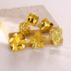 Wholesale Stainless Steel Ring Retro Palace Style Glossy Gold Flower Pattern Electroplated