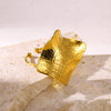 Wholesale Stainless Steel Ring Retro Palace Style Glossy Gold Flower Pattern Electroplated
