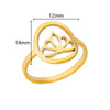 Wholesale Stainless Steel Ring With Butterfly Crown And Heart Shaped Design Geometric Style Electroplated