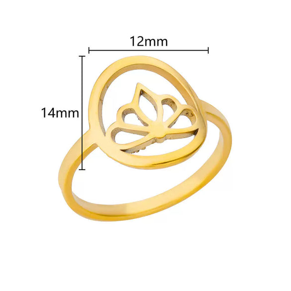 Wholesale Stainless Steel Ring With Butterfly Crown And Heart Shaped Design Geometric Style Electroplated