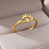 Wholesale Stainless Steel Ring With Butterfly Crown And Heart Shaped Design Geometric Style Electroplated