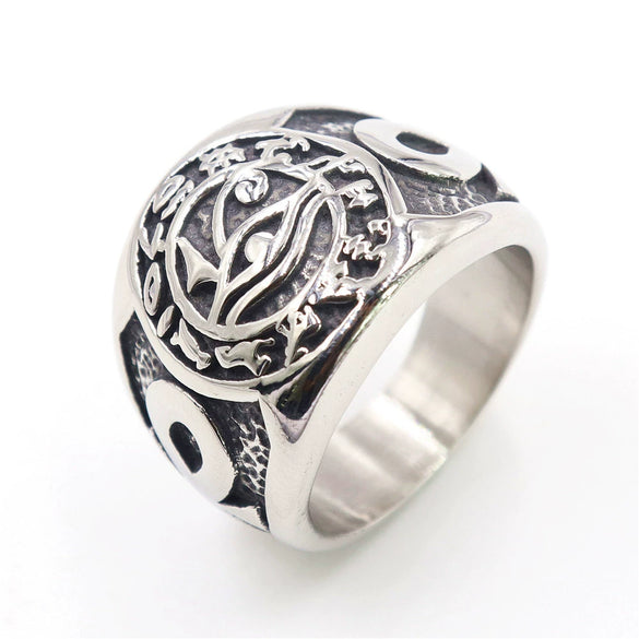 Wholesale Stainless Steel Ring With Cross And Eye Of Horus Pattern Polish Processing Unisex Personality Style