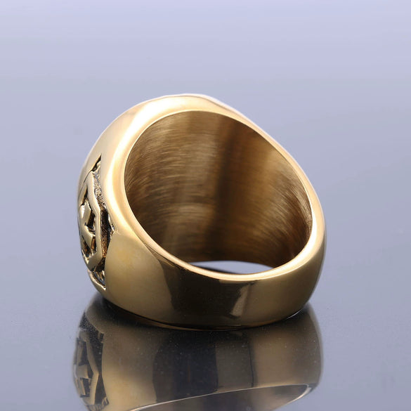 Wholesale Stainless Steel Ring With Diamond Set Retro Domineering Style Featuring Letters Numbers And Text Patterns