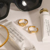 Wholesale Stainless Steel Ring With Diamond Sun Moon Geometric Style And Electroplating For Women