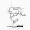 Wholesale Stainless Steel Ring With Exaggerated Hollow Portrait Design Geometric Style And 18K Gold Plating For Women
