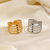 Wholesale Stainless Steel Ring With Geometric And Floral Style 18K Gold Plated For Women