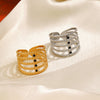 Wholesale Stainless Steel Ring With Geometric And Floral Style 18K Gold Plated For Women