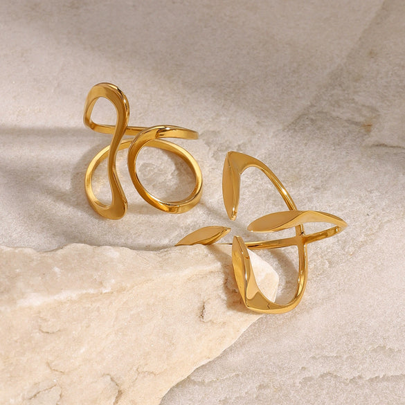 Wholesale Stainless Steel Ring With Geometric Design And Electroplating For Women