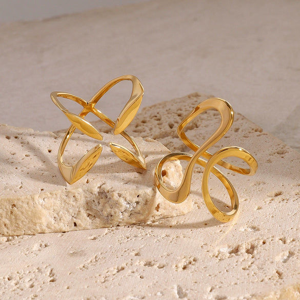 Wholesale Stainless Steel Ring With Geometric Design And Electroplating For Women