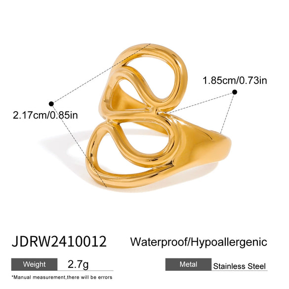 Wholesale Stainless Steel Ring With Geometric Design And Electroplating Treatment For Women
