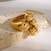 Wholesale Stainless Steel Ring With Geometric Design And Electroplating Treatment For Women