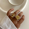 Wholesale Stainless Steel Ring With Geometric Design And Electroplating Treatment For Women
