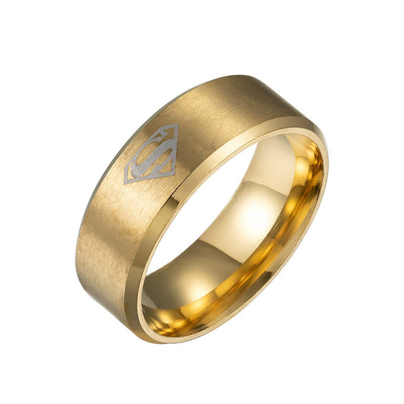 Wholesale Stainless Steel Ring With Geometric Pattern And Laser Marking For Men And Women Electroplated
