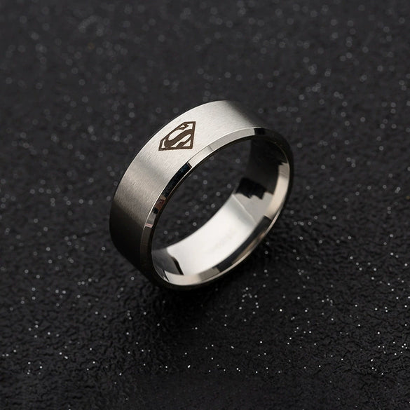 Wholesale Stainless Steel Ring With Geometric Pattern And Laser Marking For Men And Women Electroplated