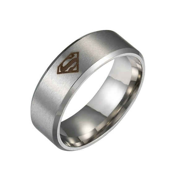 Wholesale Stainless Steel Ring With Geometric Pattern And Laser Marking For Men And Women Electroplated