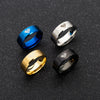 Wholesale Stainless Steel Ring With Geometric Pattern And Laser Marking For Men And Women Electroplated