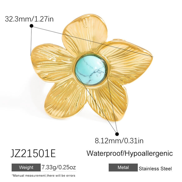Wholesale Stainless Steel Ring With Geometric Pattern Electroplated For Women