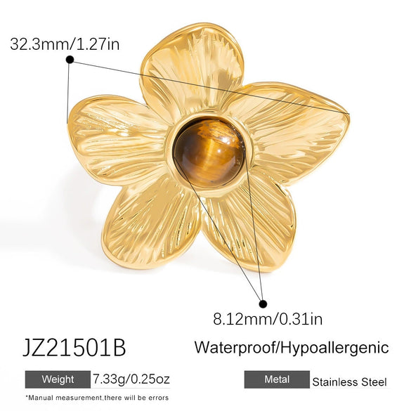 Wholesale Stainless Steel Ring With Geometric Pattern Electroplated For Women