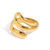 Wholesale Stainless Steel Ring With Geometric Style And Electroplating Treatment For Women