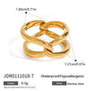 Wholesale Stainless Steel Ring With Gold And Silver Color Matching Geometric Pattern Electroplating Treatment French Retro Style