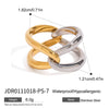Wholesale Stainless Steel Ring With Gold And Silver Color Matching Geometric Pattern Electroplating Treatment French Retro Style
