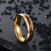 Wholesale Stainless Steel Ring With Inlaid Acacia Wood Grain Internal And External Curved Electroplated With Letters Numbers Text Pattern