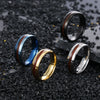 Wholesale Stainless Steel Ring With Inlaid Acacia Wood Grain Internal And External Curved Electroplated With Letters Numbers Text Pattern