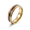 Wholesale Stainless Steel Ring With Inlaid Acacia Wood Grain Internal And External Curved Electroplated With Letters Numbers Text Pattern