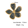 Wholesale Stainless Steel Ring With Retro Drip Glaze Fivepetal Flower Design For Women