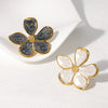 Wholesale Stainless Steel Ring With Retro Drip Glaze Fivepetal Flower Design For Women