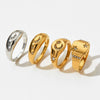Wholesale Stainless Steel Ring With Star Moon Geometric Design Electroplated Jewelry For Women