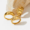 Wholesale Stainless Steel Ring With Star Moon Geometric Design Electroplated Jewelry For Women