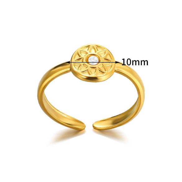Wholesale Stainless Steel Ring With Water Drop And Geometric Asymmetrical Design Electroplated Stylish For Female
